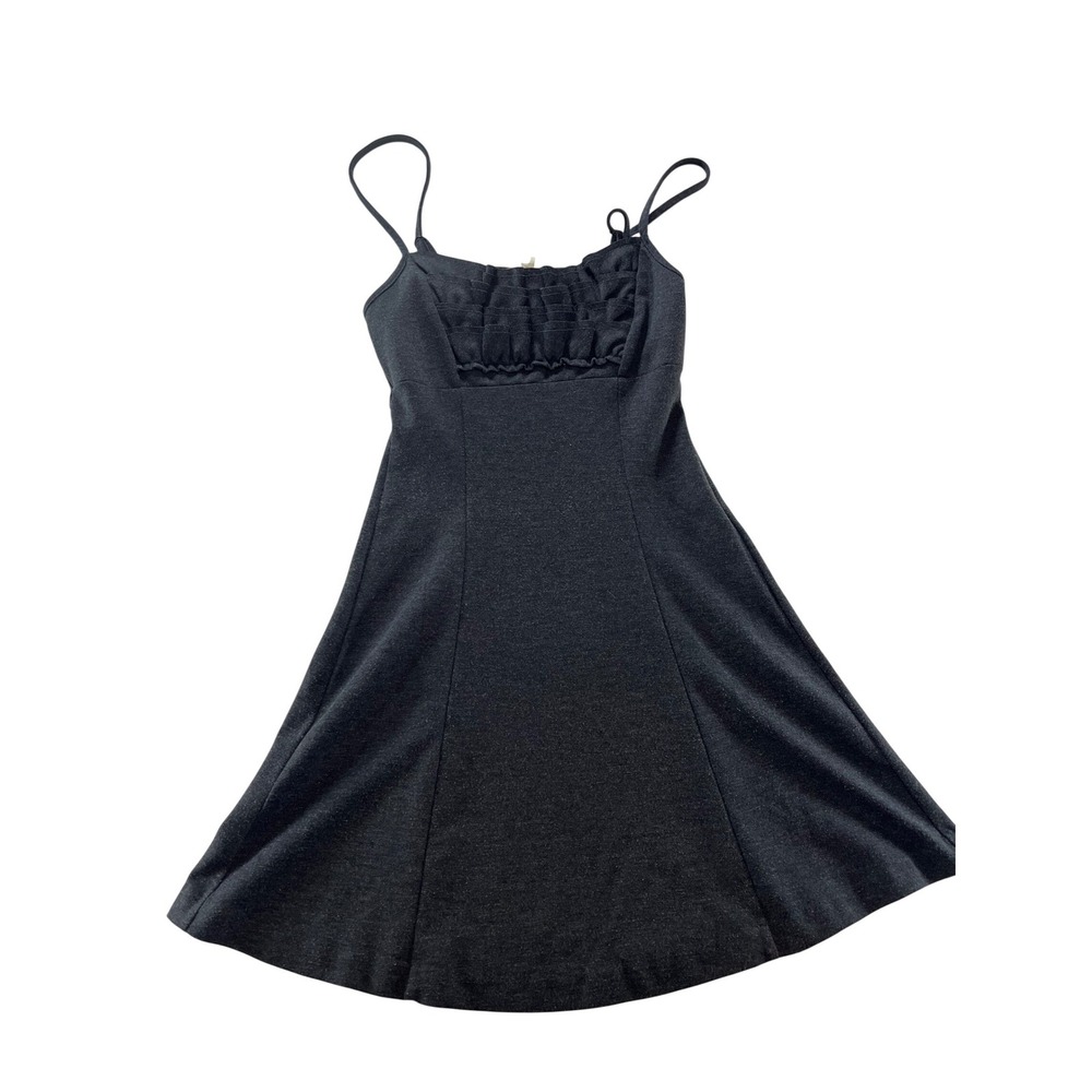 WESTON WEAR‎ Charcoal Grey Ruched Bust Spaghetti Strap A Line Dress Size S